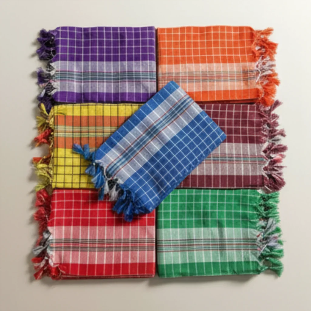 cotton mix gamcha colored pieces 1